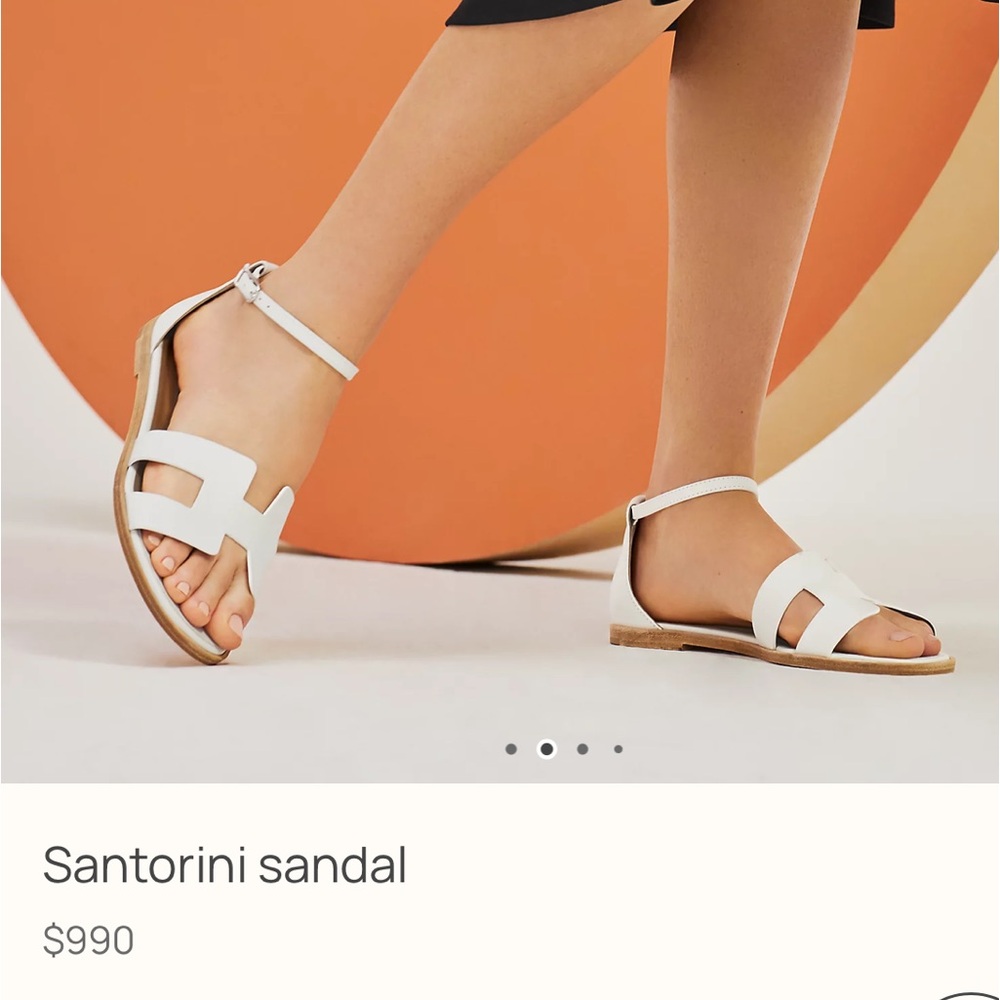 Hermès Santorini Sandals 39.5 White